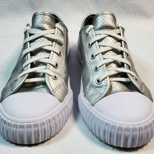 PF Flyers Metallic Light Green sneakers shoes men's size 9 / women's size 10.5